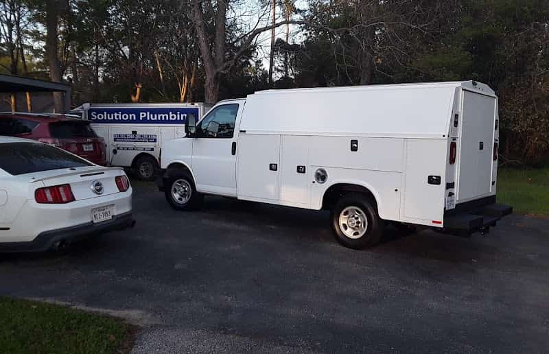 Plumbing service truck ready for cast iron pipe repair